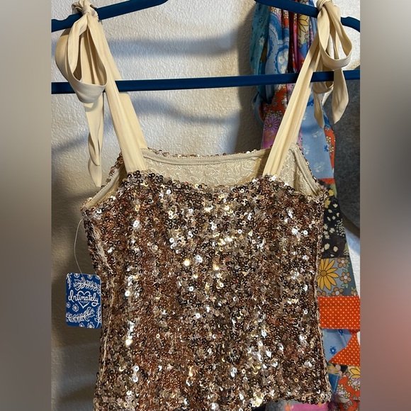 NWT Free People Hey Girl Sequin Cami Champagne size Small - Picture 10 of 16